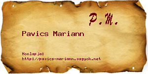 Pavics Mariann névjegykártya